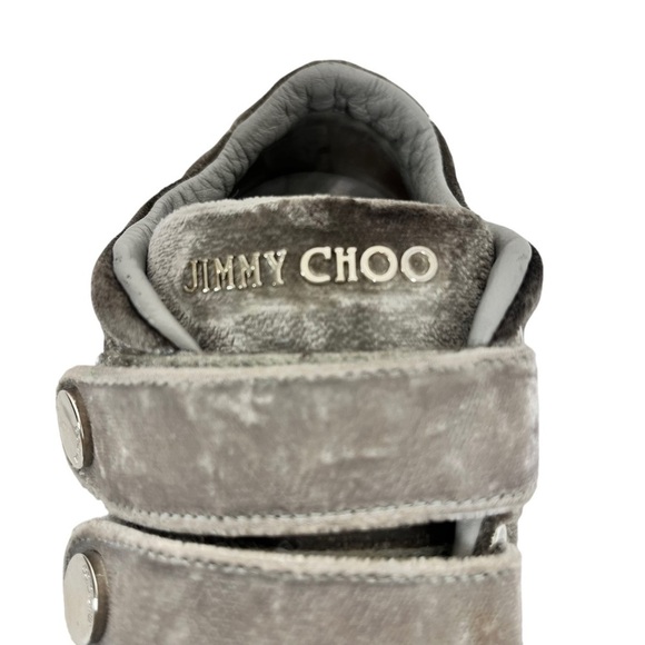 JIMMY CHOO Ny Velvet Sneakers In Moonstone Grey Size 6.5 - Picture 10 of 14